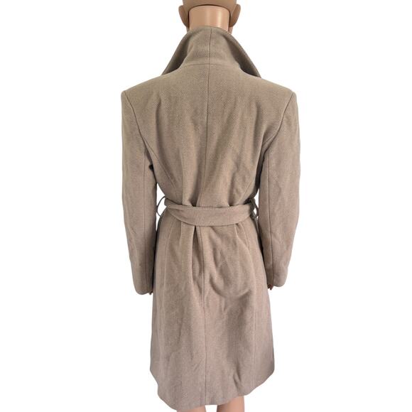 VTG Weather Tamer Wool Cashmere Wrap Coat 8 Midi Quite Lux Overcoat Classic Chic - Picture 4 of 6